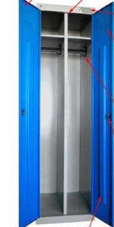 Двухсекционный шкаф для одежды с двумя дверьми 1850х530х490